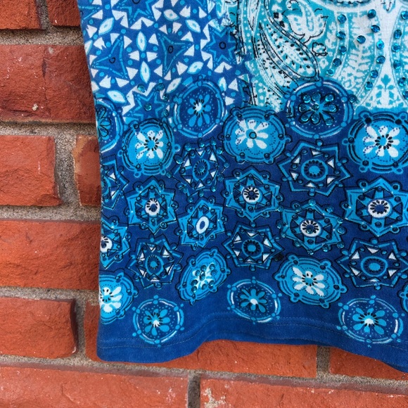 Y2K bohemian beaded allover print tee - Picture 7 of 14